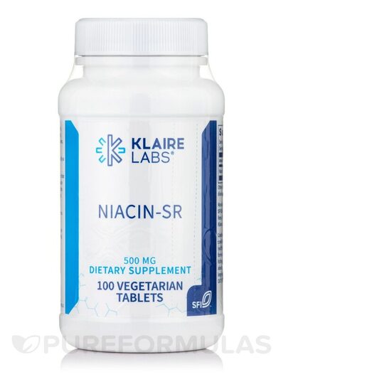 Основное фото товара Klaire Labs, Витамин B3 Ніацин, Niacin-SR 500 mg, 100 таблеток