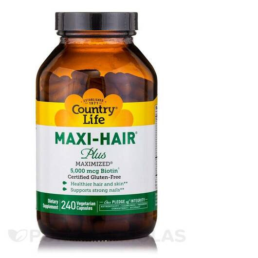 Основное фото товара Кожа ногти волосы, Maxi-Hair Plus Biotin, 240 капсул