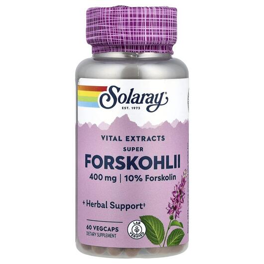 Основное фото товара Solaray, Форсколин 400 мг, Forskohlii 400 mg, 60 капсул