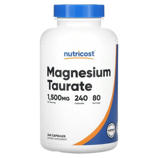 Основное фото товара Nutricost, Магний Таурат, Magnesium Taurate 1500 mg, 240 капсул