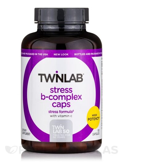 Основное фото товара Витамин C, Stress B-Complex Caps with Vitamin C, 100 капсул