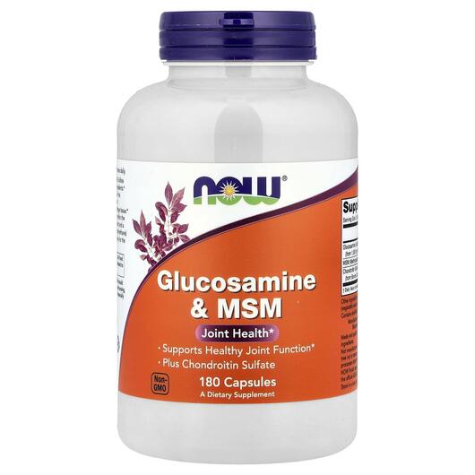 Основное фото товара NOW, Глюкозамин и МСМ, Glucosamine & MSM, 180 капсул