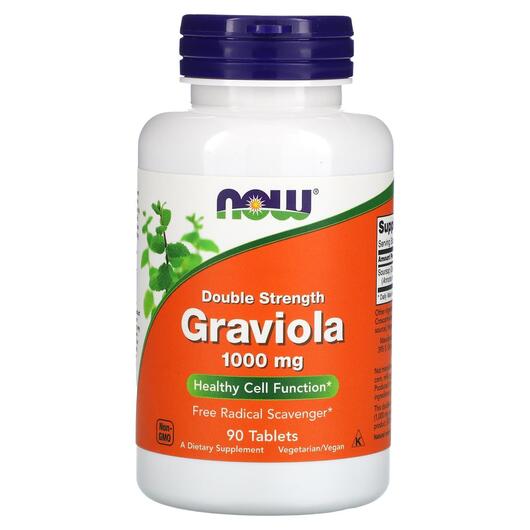 Основное фото товара NOW, Гравиола 1000 мг, Graviola 1000 mg, 90 таблеток