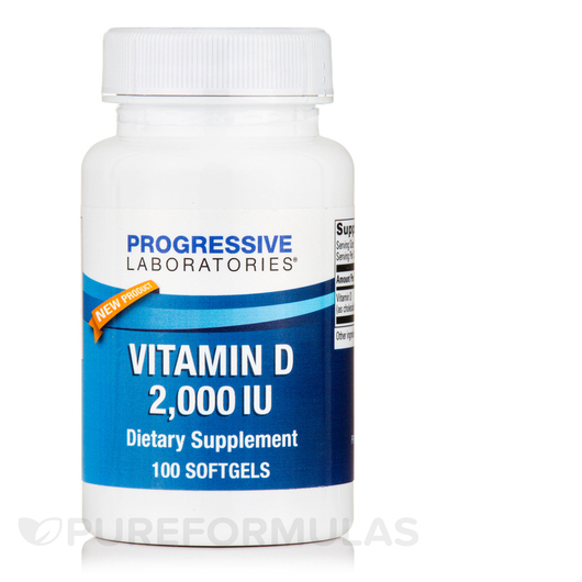 Основное фото товара Progressive Labs, Витамин D3, Vitamin D 2000 IU, 100 капсул
