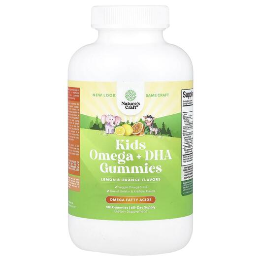 Основное фото товара Омега 3, Kids Omega + DHA Gummies Lemon & Orange, 180 таблето
