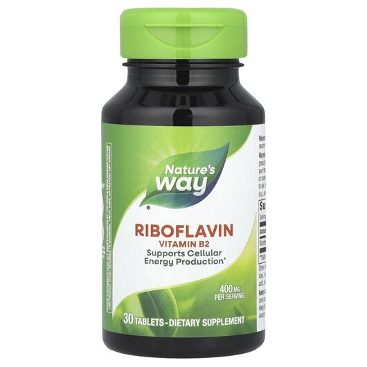 Основное фото товара Рибофлавин В2 400 мг, Riboflavin Vitamin B2, 30 таблеток