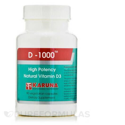 Основне фото товара Karuna Health, D-1000, Вітамін D3, 90 капсул