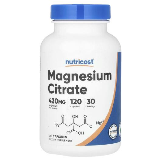 Основное фото товара Nutricost, Магний, Magnesium Citrate 210 mg, 120 капсул