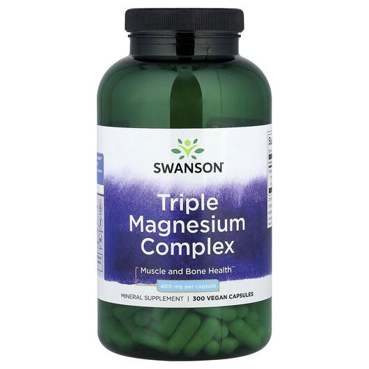 Основное фото товара Swanson, Магний, Triple Magnesium Complex, 300 капсул