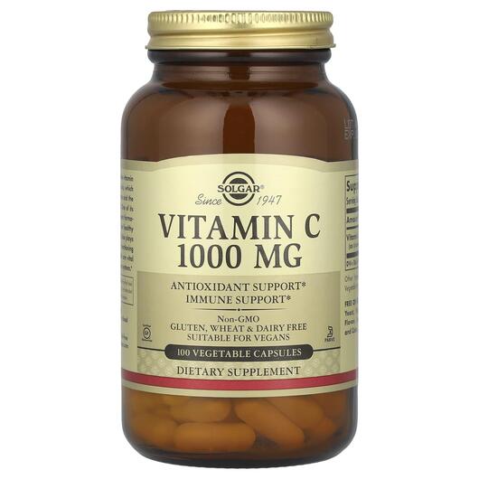 Основное фото товара Solgar, Витамин С 1000 мг, Vitamin C 1000 mg, 100 капсул