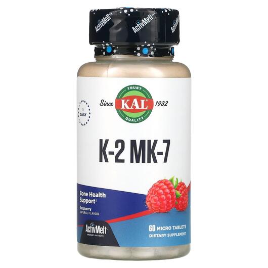 Основное фото товара KAL, K-2 MK-7, K-2 MK-7 Bone Support, 60 таблеток