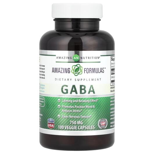 Основное фото товара Amazing Nutrition, ГАМК, Gaba 750 mg, 100 капсул