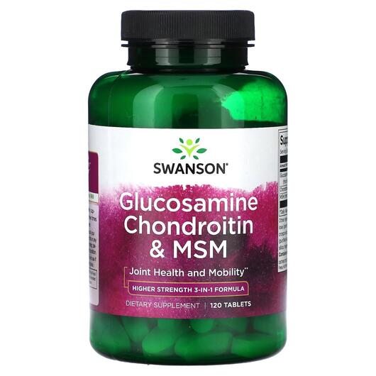 Основное фото товара Glucosamine Chondroitin & MSM, Глюкозамин Хондроитин, 120 таб