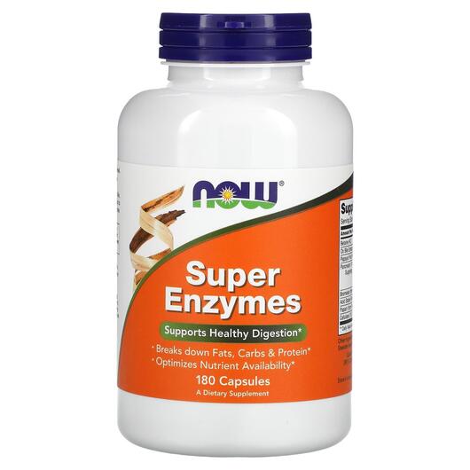 Основное фото товара NOW, Супер Ферменты, Super Enzymes, 180 капсул