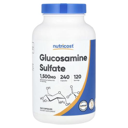 Основное фото товара Глюкозамин Хондроитин, Glucosamine Sulfate 1500 mg, 240 капсул