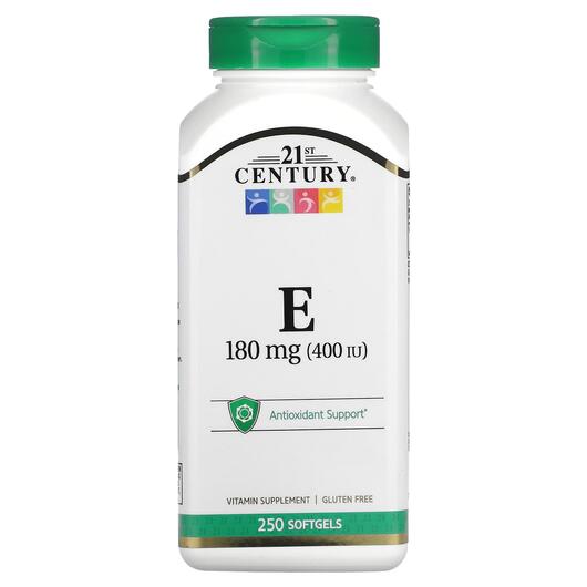 Основное фото товара Витамин Е 180 мг 400 МЕ, Vitamin E 180 mg 400 IU, 250 капсул