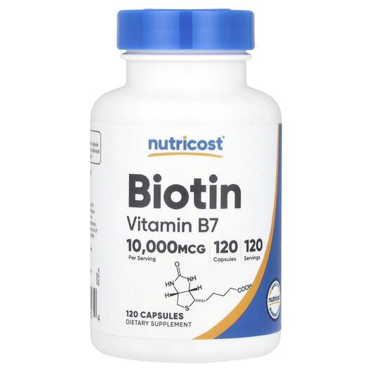 Основное фото товара Nutricost, Витамин B7 Биотин, Biotin 10000 mcg, 120 капсул