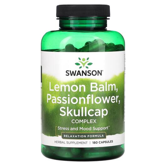 Основное фото товара Пассифлора, Lemon Balm Passionflower Skullcap Complex, 180 капсул
