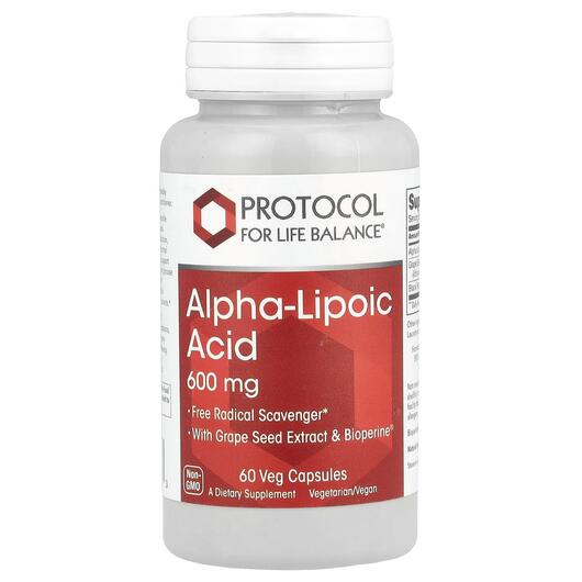 Основное фото товара Альфа-липоевая, Alpha-Lipoic Acid 600 mg, 60 капсул