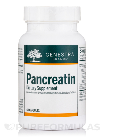 Основное фото товара Genestra, Панкреатин, Pancreatin, 60 капсул