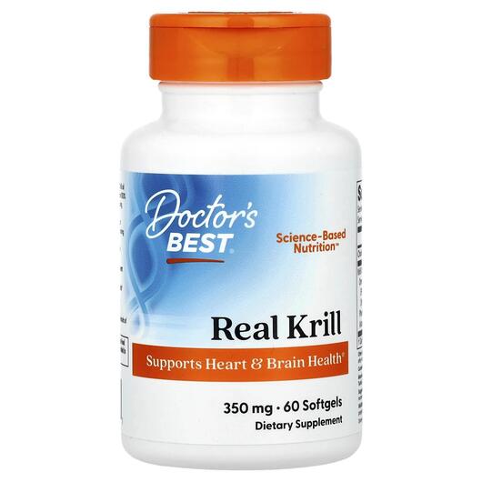 Основное фото товара Doctor's Best, Масло Криля 350 мг, Real Krill 350 mg, 60 кап