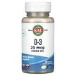Фото товару KAL, D-3 25 mcg 1000 IU, Вітамін D3, 100 SoftGels