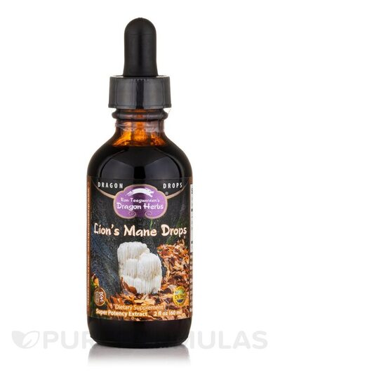 Основное фото товара Dragon Herbs, Грибы Львиная грива, Lion's Mane Drops, 60 мл
