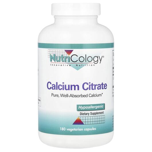 Основное фото товара Nutricology, Кальция Цитрат, Calcium Citrate, 180 капсул