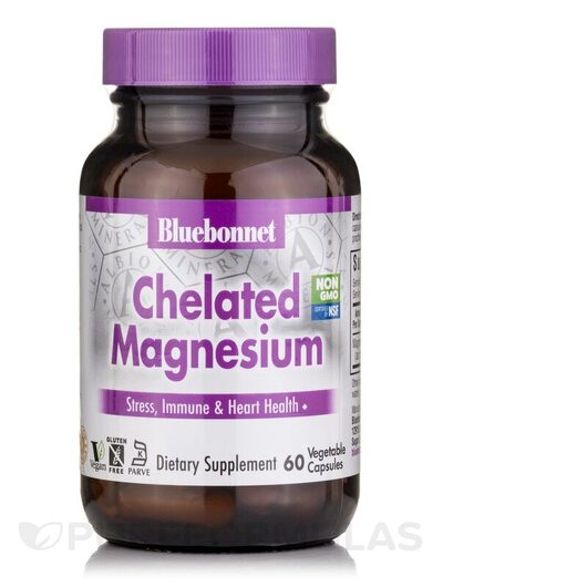 Основное фото товара Bluebonnet Nutrition, Магний, Chelated Magnesium, 60 капсул