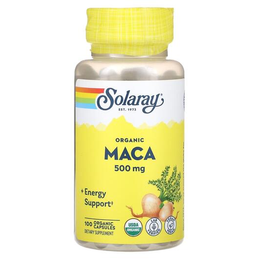 Основное фото товара Solaray, Мака, Organic Maca 500 mg, 100 капсул