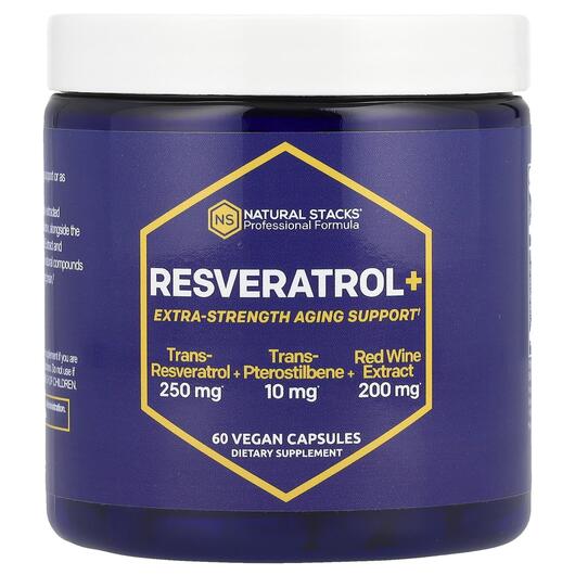 Основное фото товара Natural Stacks, Ресвератрол, Resveratrol+, 60 капсул