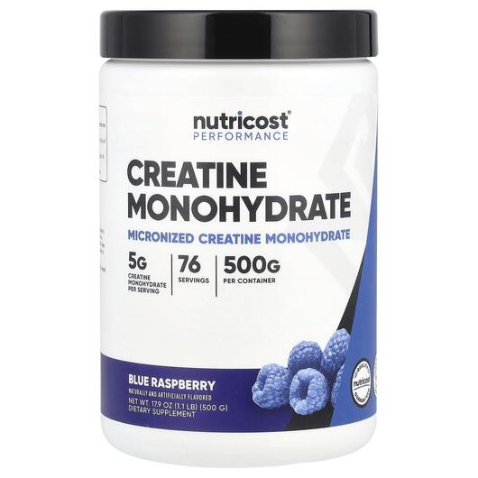 Основное фото товара Nutricost, Креатин, Creatine Monohydrate Blue Raspberry, 500 г
