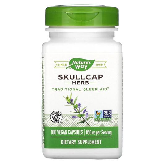 Основне фото товара Nature's Way, Skullcap Herb 425 mg, Шоломниця 425 мг, 100 ка