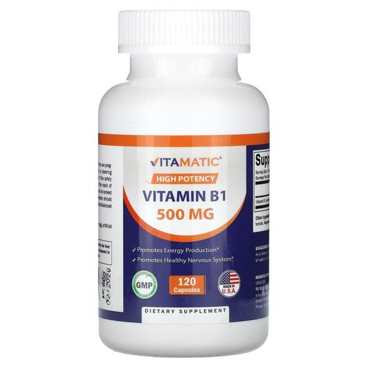 Основное фото товара Витамин B1 Тиамин, High Potency Vitamin B1 500 mg, 120 капсул