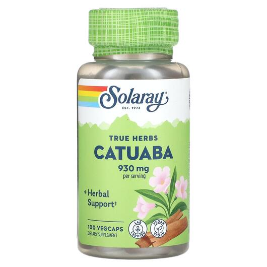 Основное фото товара Solaray, Катуаба, True Herbs Catuaba 930 mg, 100 капсул