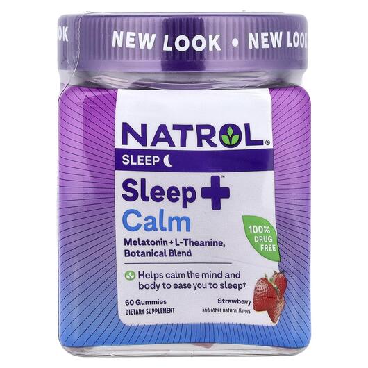 Основное фото товара Natrol, Поддержка сна, Sleep + Calm Strawberry, 60 таблеток