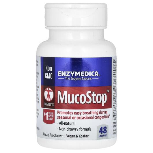Основное фото товара Enzymedica, МукоСтоп, MucoStop, 48 капсул