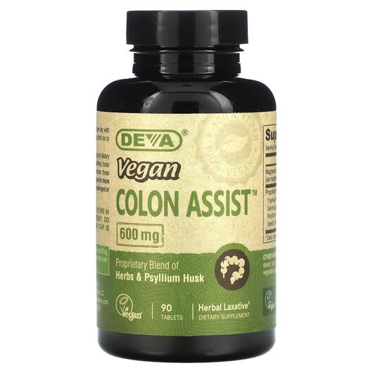 Основное фото товара Deva, Поддержка кишечника, Vegan Colon Assist 600 mg, 90 таблеток