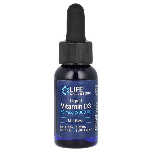 Основное фото товара Life Extension, Витамин D3, Liquid Vitamin D3, 29.57 мл