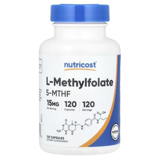 Основное фото товара Nutricost, Метилфолат, L-Methylfolate 15 mg, 120 капсул