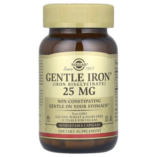 Основное фото товара Solgar, Мягкое железо, Gentle Iron 25 mg, 90 капсул