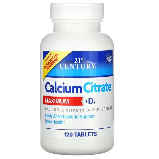 Основное фото товара Цитрат Кальция с D3, Calcium Citrate Maximum + D3, 120 таблеток