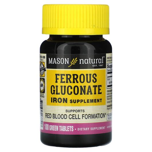 Основное фото товара Mason, Железо, Ferrous Gluconate, 100 таблеток