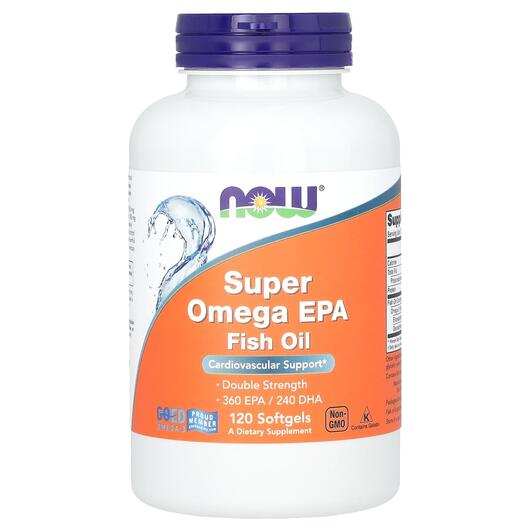 Основное фото товара NOW, Омега-3, Super Omega EPA, 120 капсул
