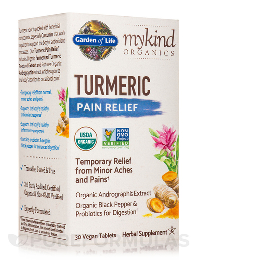 Основное фото товара mykind Organics Turmeric Pain, Экстракт корня куркумы, 30 таблето