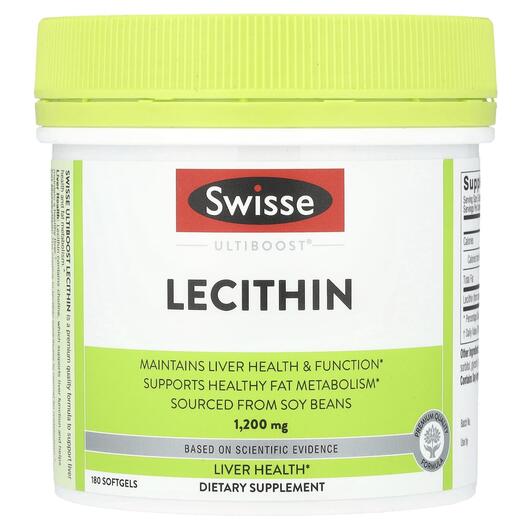 Основное фото товара Swisse, Лецитин 1200 мг, Ultiboost Lecithin 1200 mg, 180 капсул
