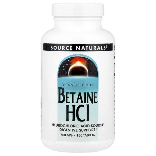 Основное фото товара Source Naturals, Бетаин HCL, Betaine HCL, 180 таблеток