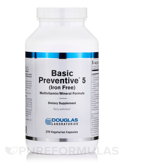 Основное фото товара Железо, Basic Preventive 5 Iron Free, 270 капсул