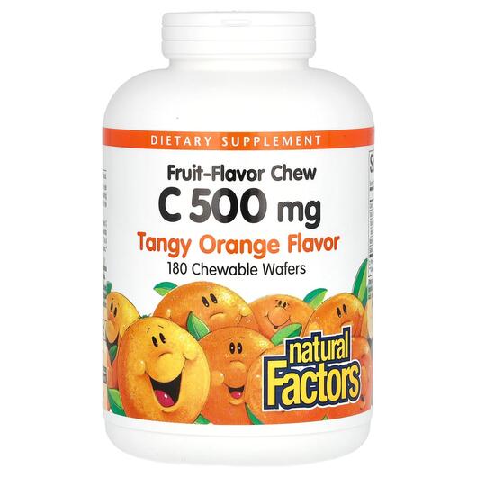 Основное фото товара Витамин C Жевательный, Chew C 500 mg Tangy Orange, 180 таблеток