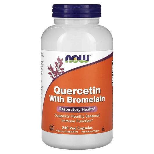 Основное фото товара NOW, Кверцетин с бромелайн, Quercetin with Bromelain, 240 капсул